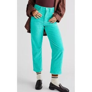 Levi's Ribcage Straight Ankle Corduroy Jeans Y2K Bright Green Women's Size 26x27